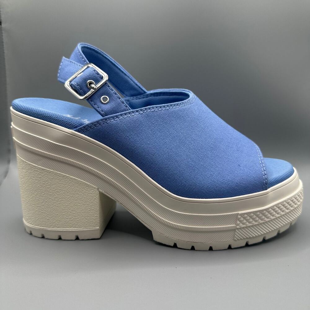 Converse Chuck 70 De Luxe Heel Slingback Sandals Women Size 7 Blue Platform NEW